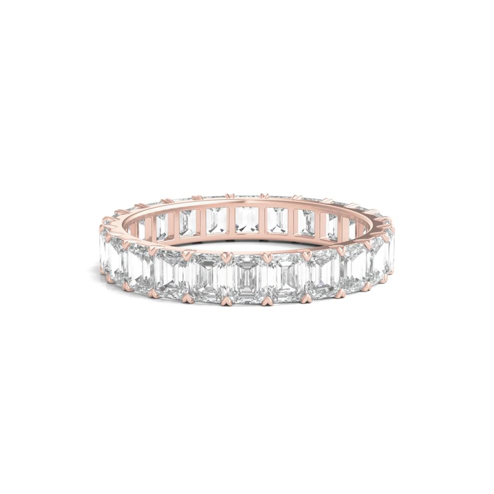 Emerald-Cut Diamond Wedding Band with Eternity Setting in 14K Rose Gold (3 ct. tw.) – Image 1 of 3