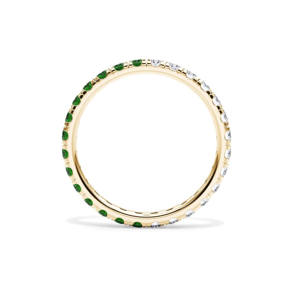 Lab Grown Diamond and Lab-Created Emerald Eternity Band in 14K Yellow Gold (1/2 ct. tw.) – Image 2 of 4