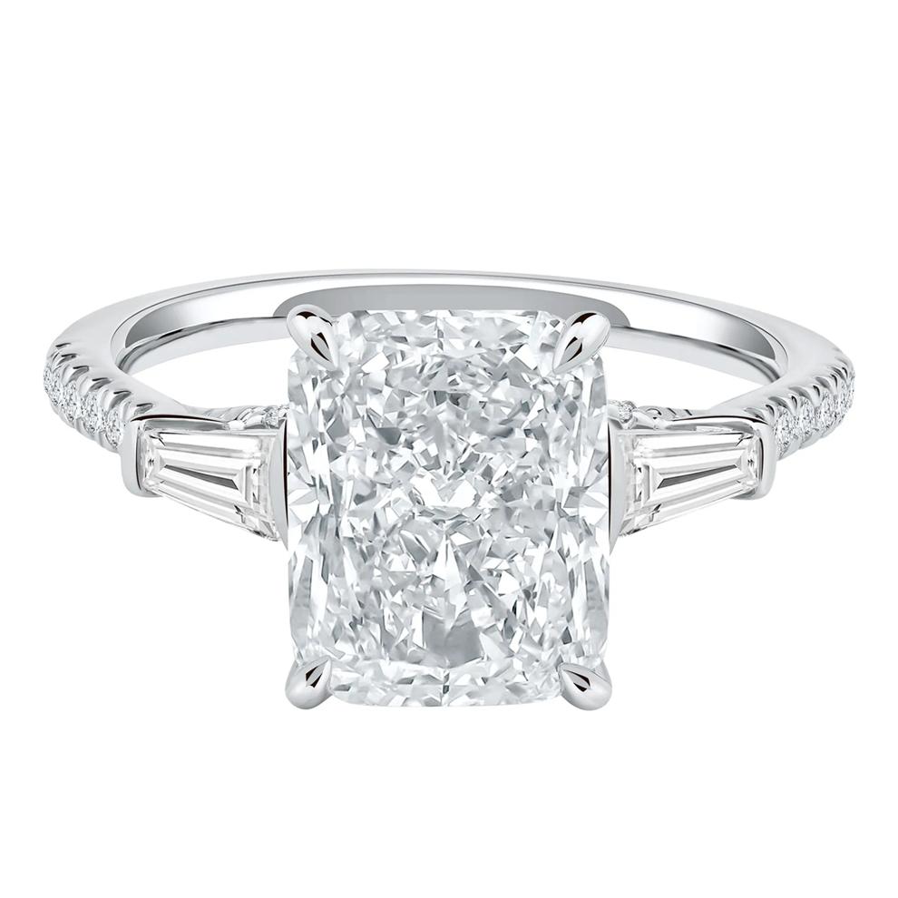 Lab Grown Diamond June Radiant-Cut Engagement Ring in Platinum (3 5/8 ct. tw.) – Image 1 of 5