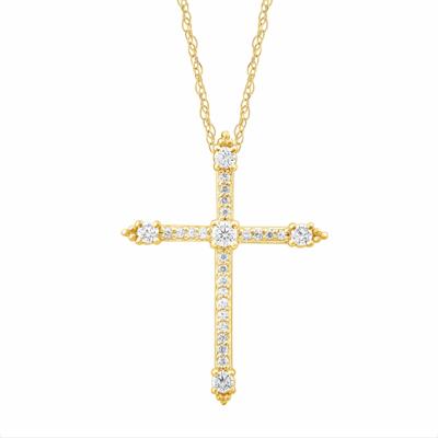 Diamond Cross Pendant in 14K Yellow Gold (1/4 ct. tw.)