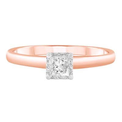 Princess-Cut Diamond Solitaire Promise Ring in 14K Rose & White Gold (1/4 ct.)