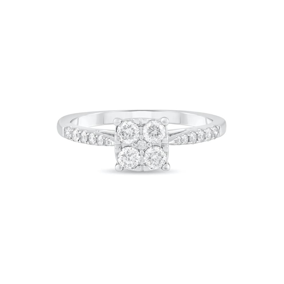 Diamond Cushion-Shaped Composite Ring in 10K White Gold (1/2 ct. tw.) – Image 1 of 4