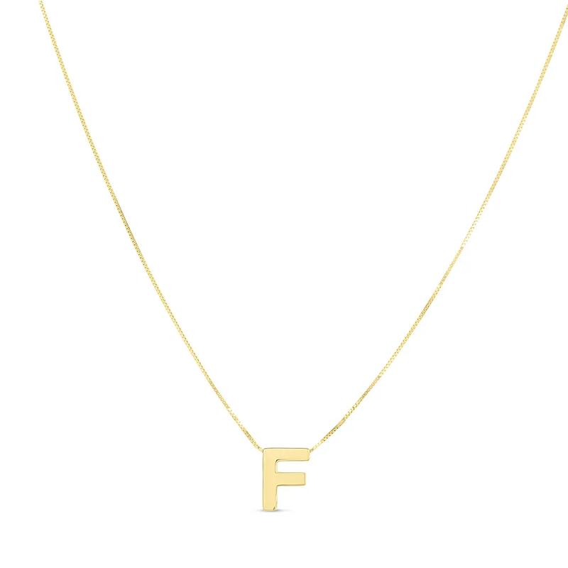&quot;F&quot; Initial Necklace in 14K Yellow Gold – Image 1 of 2