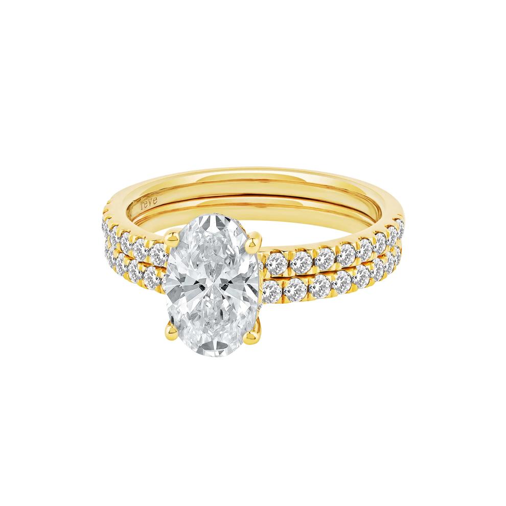 Charlotte Lab Grown Diamond Oval-Shaped Engagement Ring Set in 14K Yellow Gold (2 3/4 ct. tw.) – Image 5 of 5