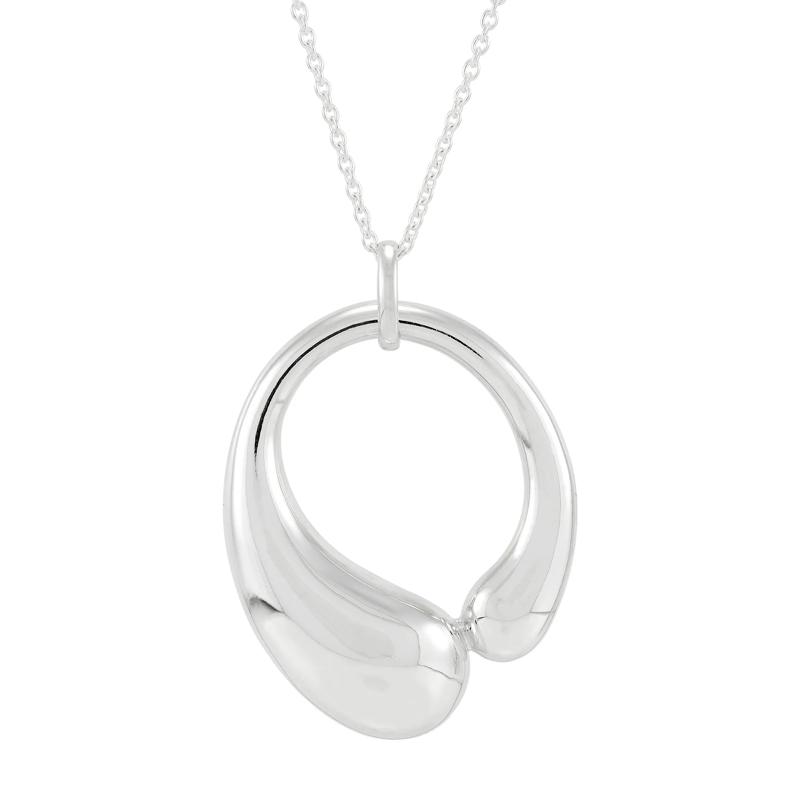 Graduated Oval Pendant in Sterling Silver – Image 1 of 4