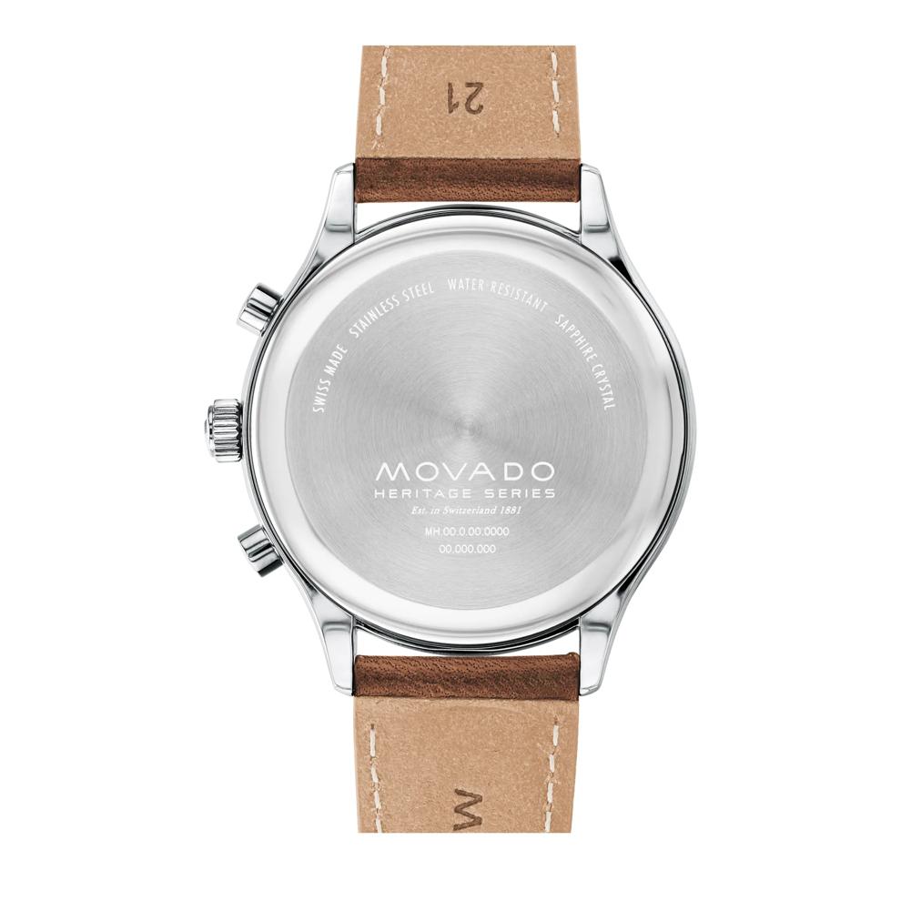 Men&rsquo;s Heritage Watch in Stainless Steel and Brown Leather. – Image 3 of 3
