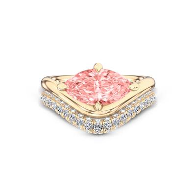 Lab Grown Diamond Pink Marquise Engagement Set in 14K Yellow Gold (2 5/8 ct. tw.)