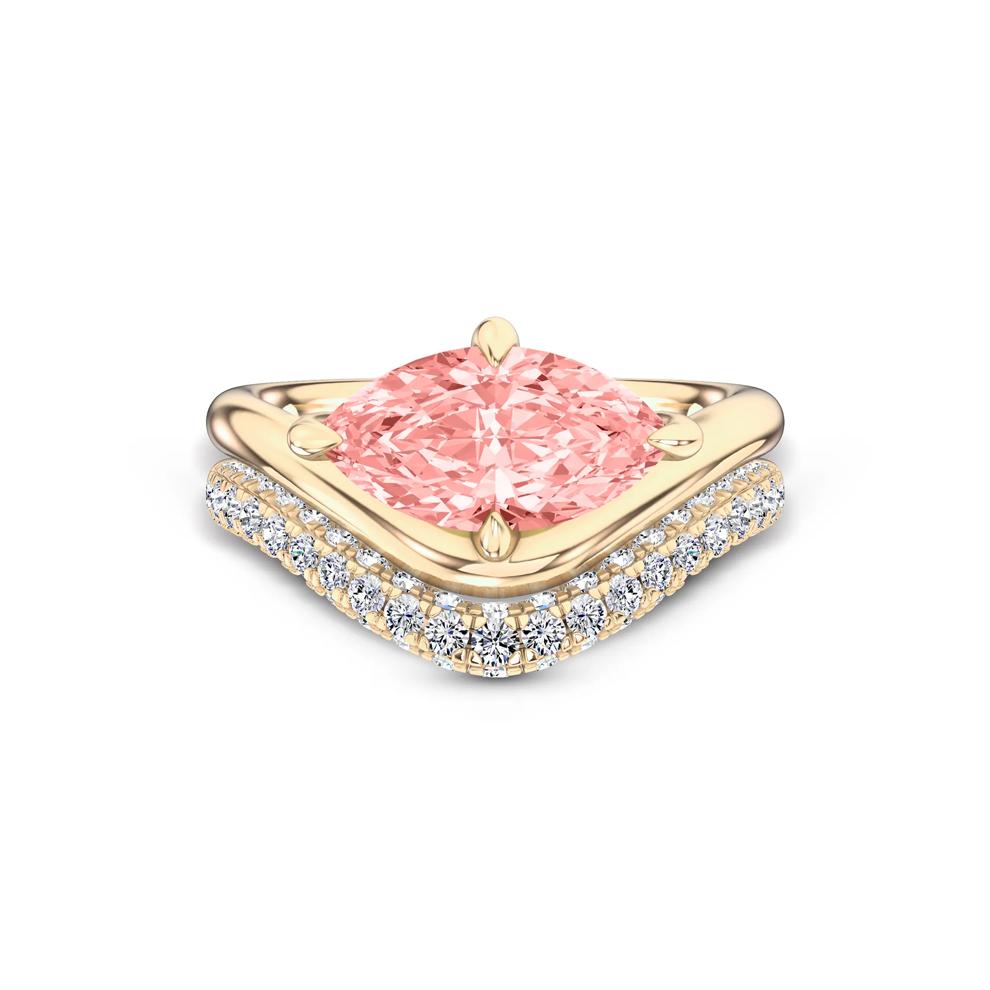 Lab Grown Diamond Pink Marquise Engagement Set in 14K Yellow Gold (2 5/8 ct. tw.) – Image 1 of 4