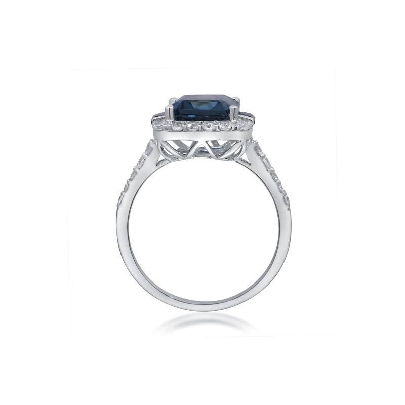 London Blue Topaz and White Sapphire Ring in Sterling Silver – Image 2 of 5