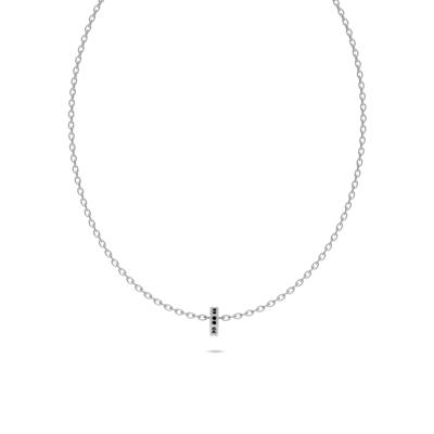 Men's Black Lab Grown Diamond Hex Nut Pendant Necklace in Sterling Silver (1/2 ct. tw.)