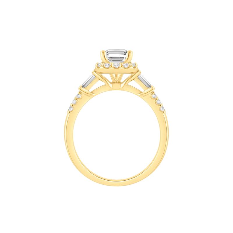Lab Grown Diamond Emerald Engagement Ring in 10K Yellow Gold &#40;1 1/2 ct. tw.&#41; – Image 2 of 4