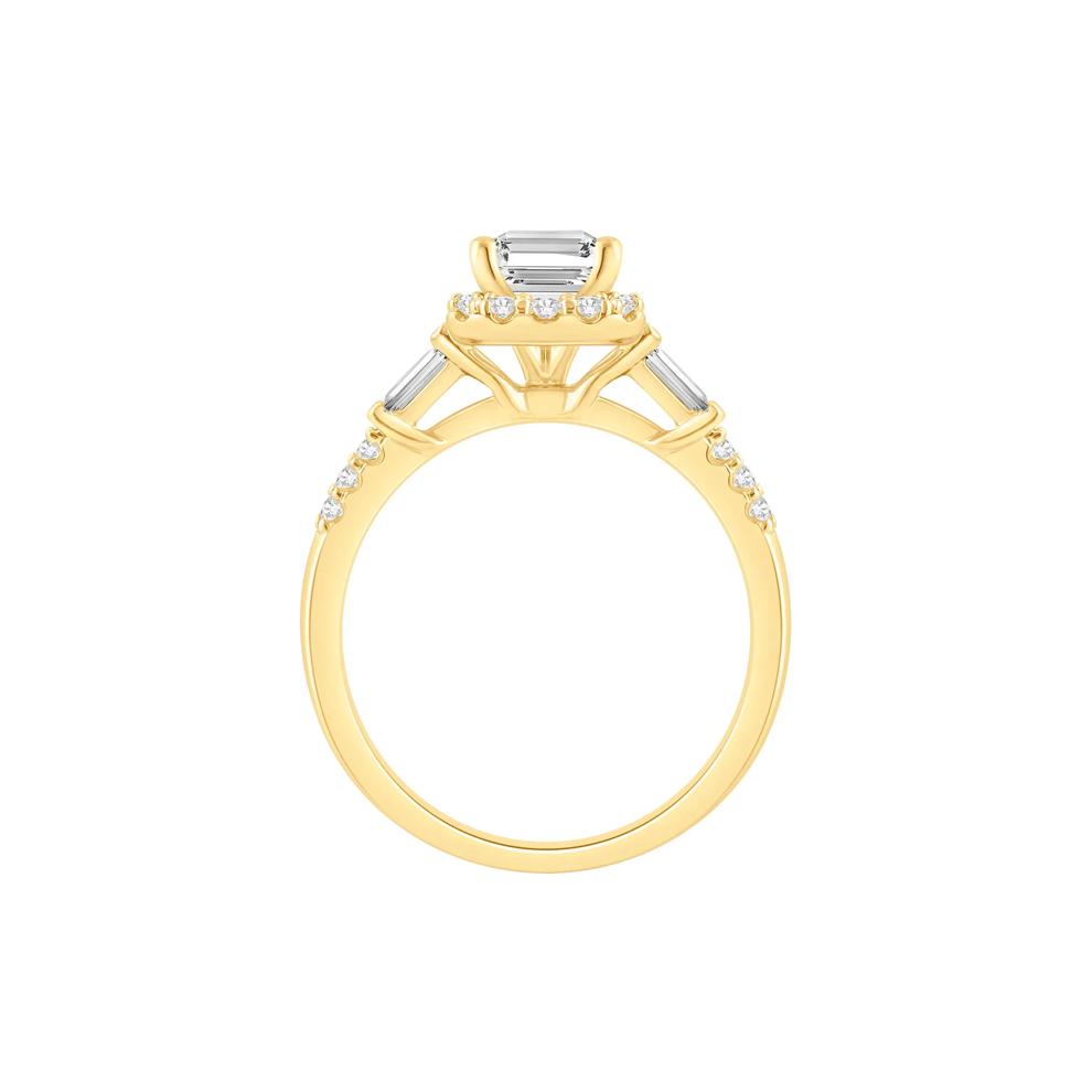 Lab Grown Diamond Emerald Engagement Ring in 10K Yellow Gold (1 1/2 ct. tw.) – Image 2 of 4