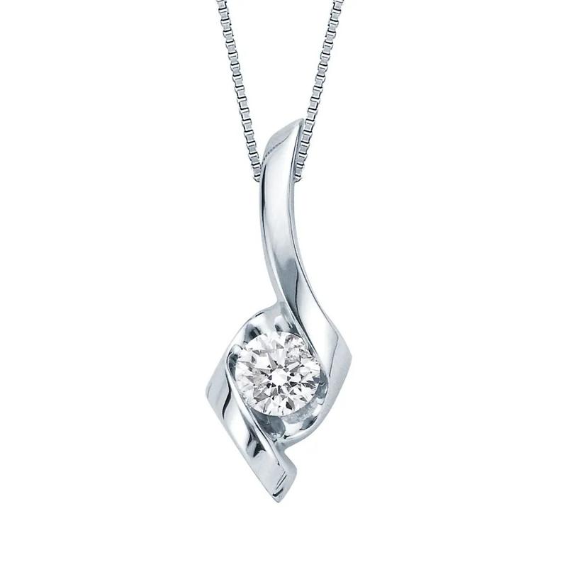 1/4 ct. tw. Diamond Pendant in 14K White Gold – Image 1 of 3