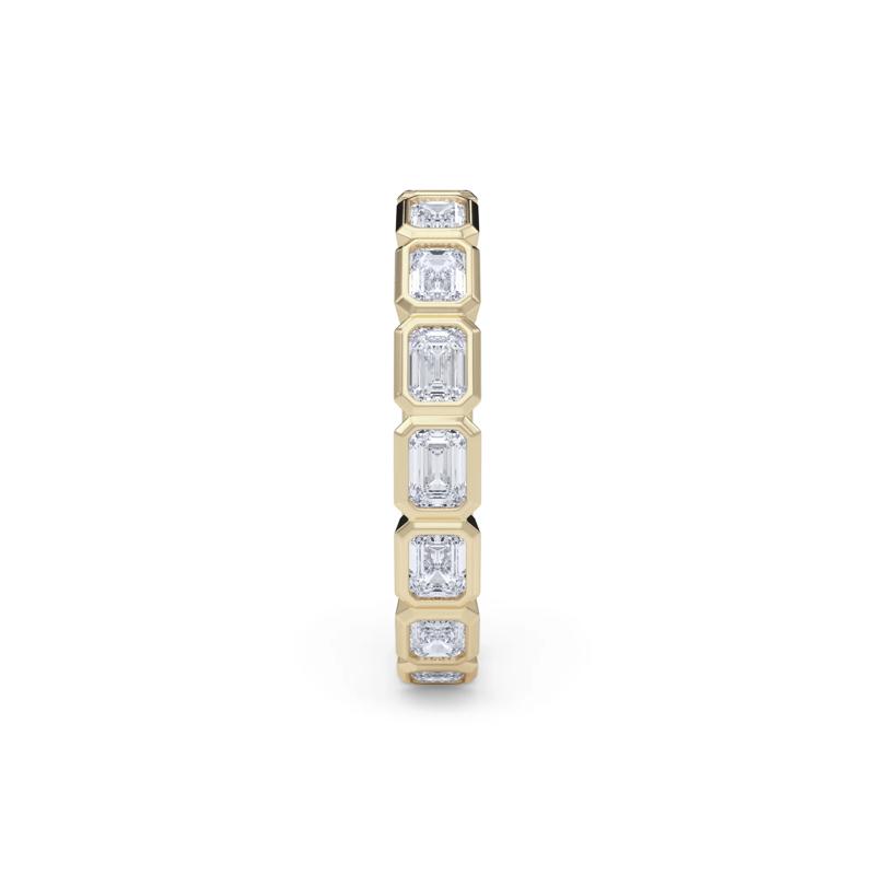 Diamond Emerald-Cut Bezel-Set True Eternity Band in 14K Yellow Gold  – Image 3 of 5