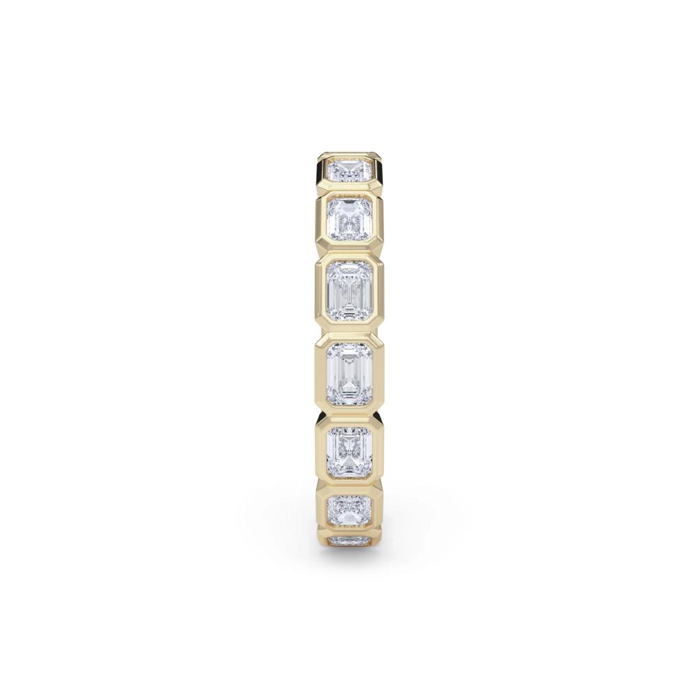 Diamond Emerald-Cut Bezel-Set True Eternity Band in 14K Yellow Gold  – Image 3 of 5