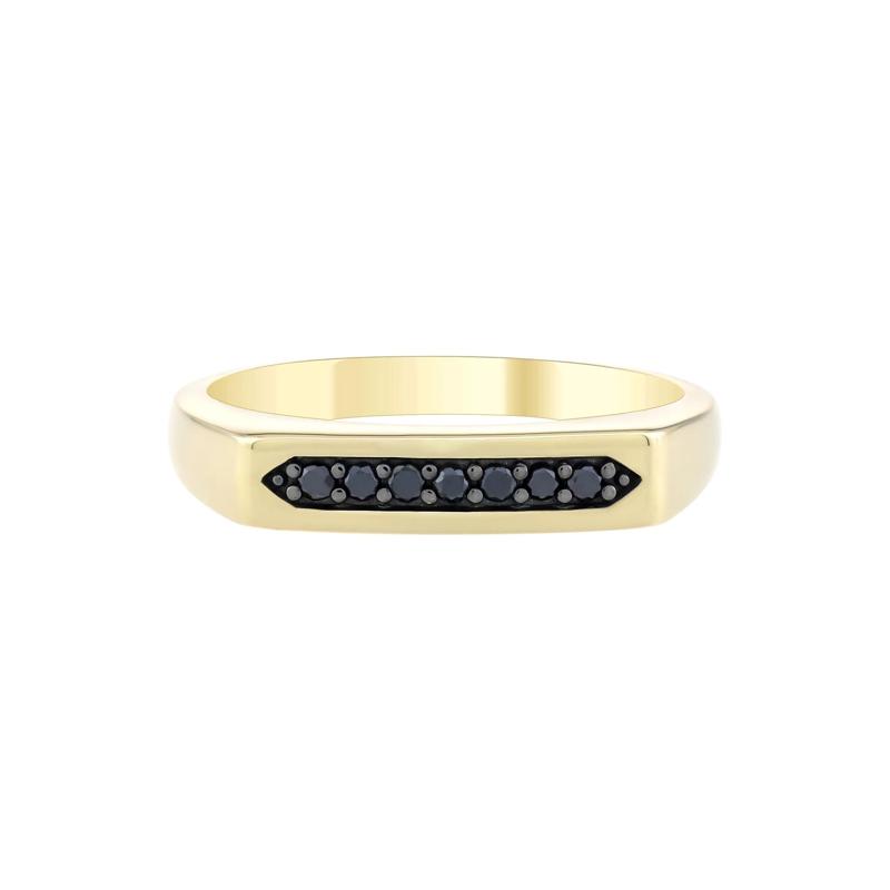 Black Diamond Band in 10K Yellow Gold &#40;1/8 ct. tw.&#41; – Image 1 of 3