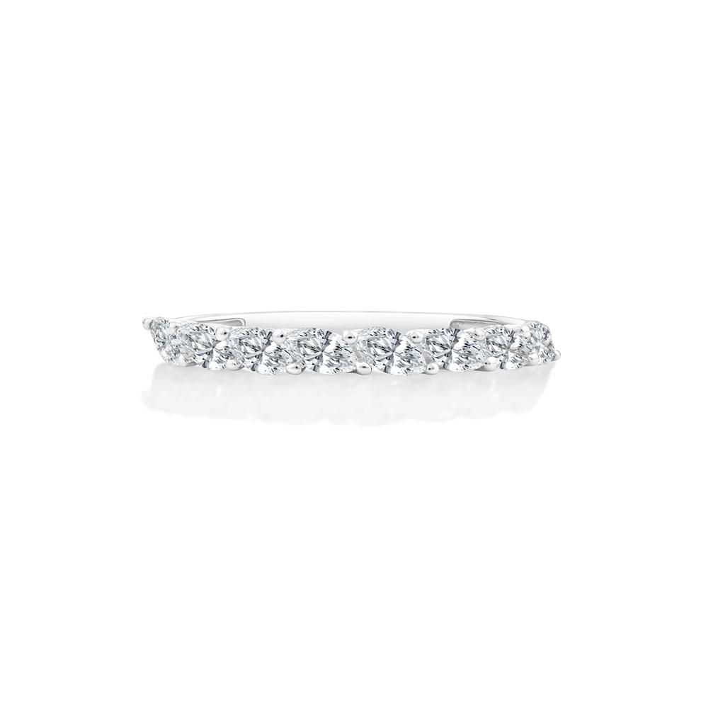 Lab Grown Diamond Marquise Anniversary Band in 10K White Gold (1/2 ct. tw.) – Image 1 of 4