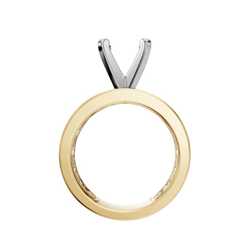 Wide Shank Semi-Mount Engagements Ring in 14K Gold (Setting Only) – Image 6 of 8