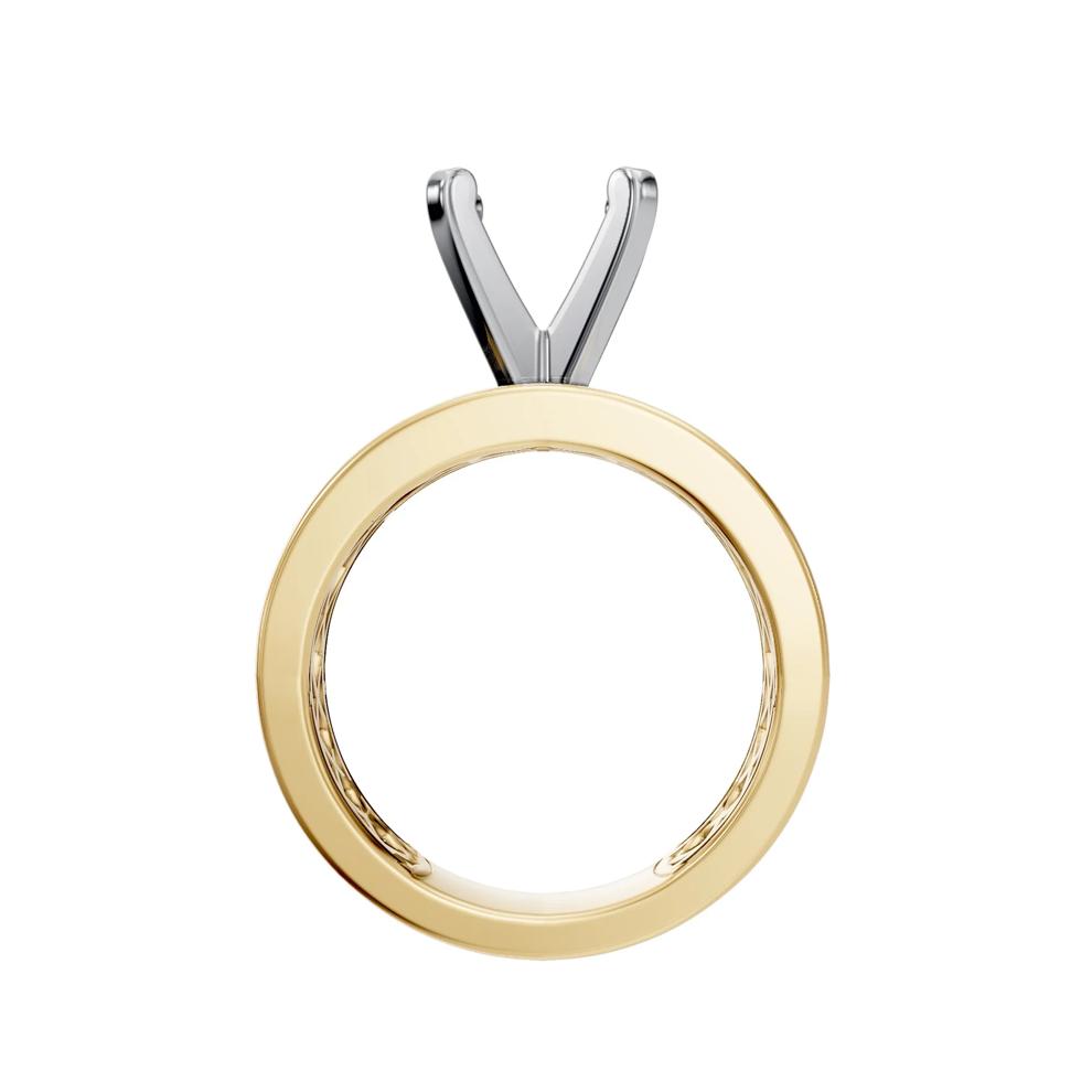 Wide Shank Semi-Mount Engagements Ring in 14K Gold (Setting Only) – Image 6 of 8