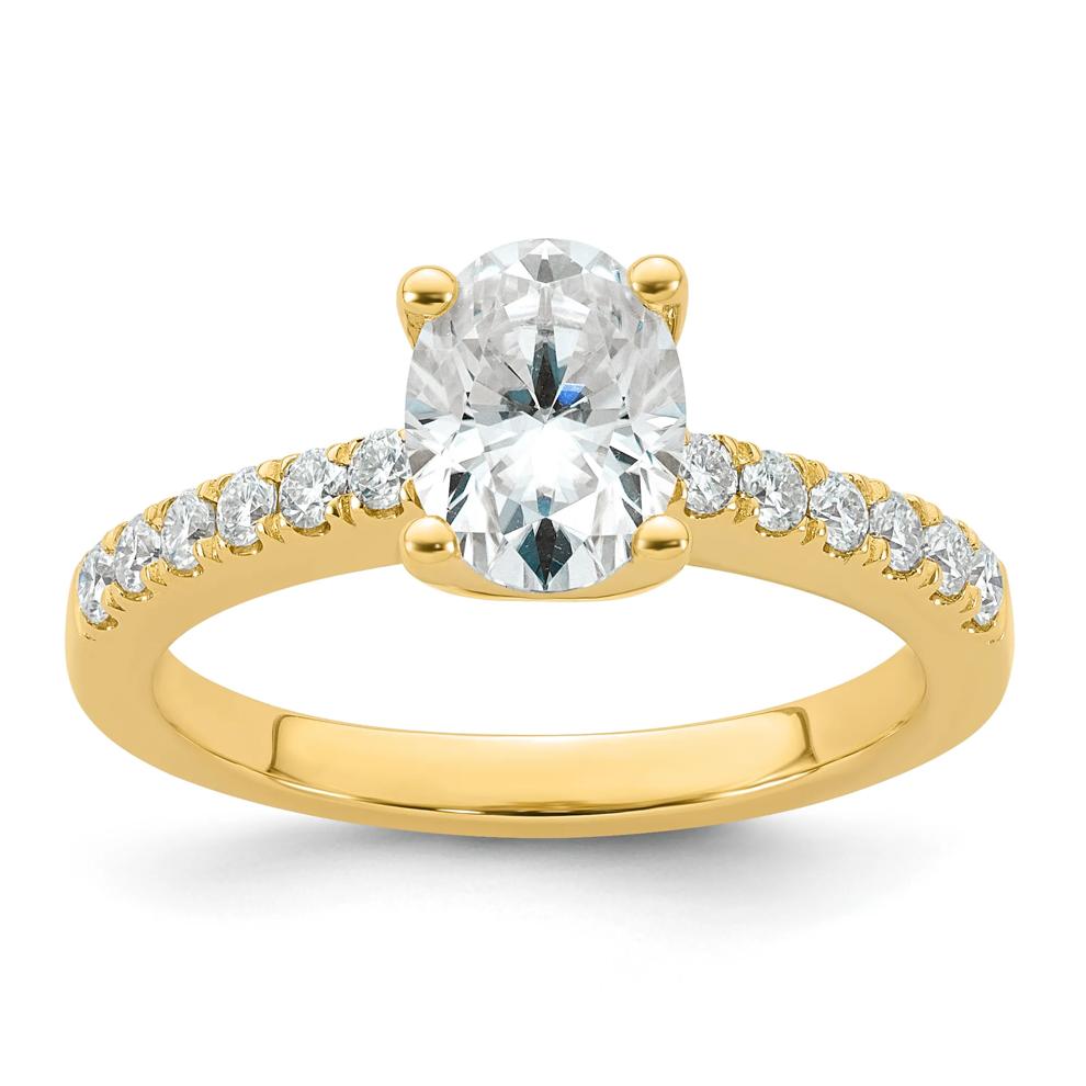 Lab-Created Moissanite Oval Ring in 10K Yellow Gold (1 4/5 ct. dew) – Image 1 of 3