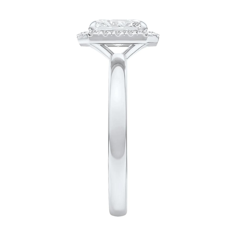 Diamond Radiant-Cut Halo Engagement Ring – Image 3 of 5