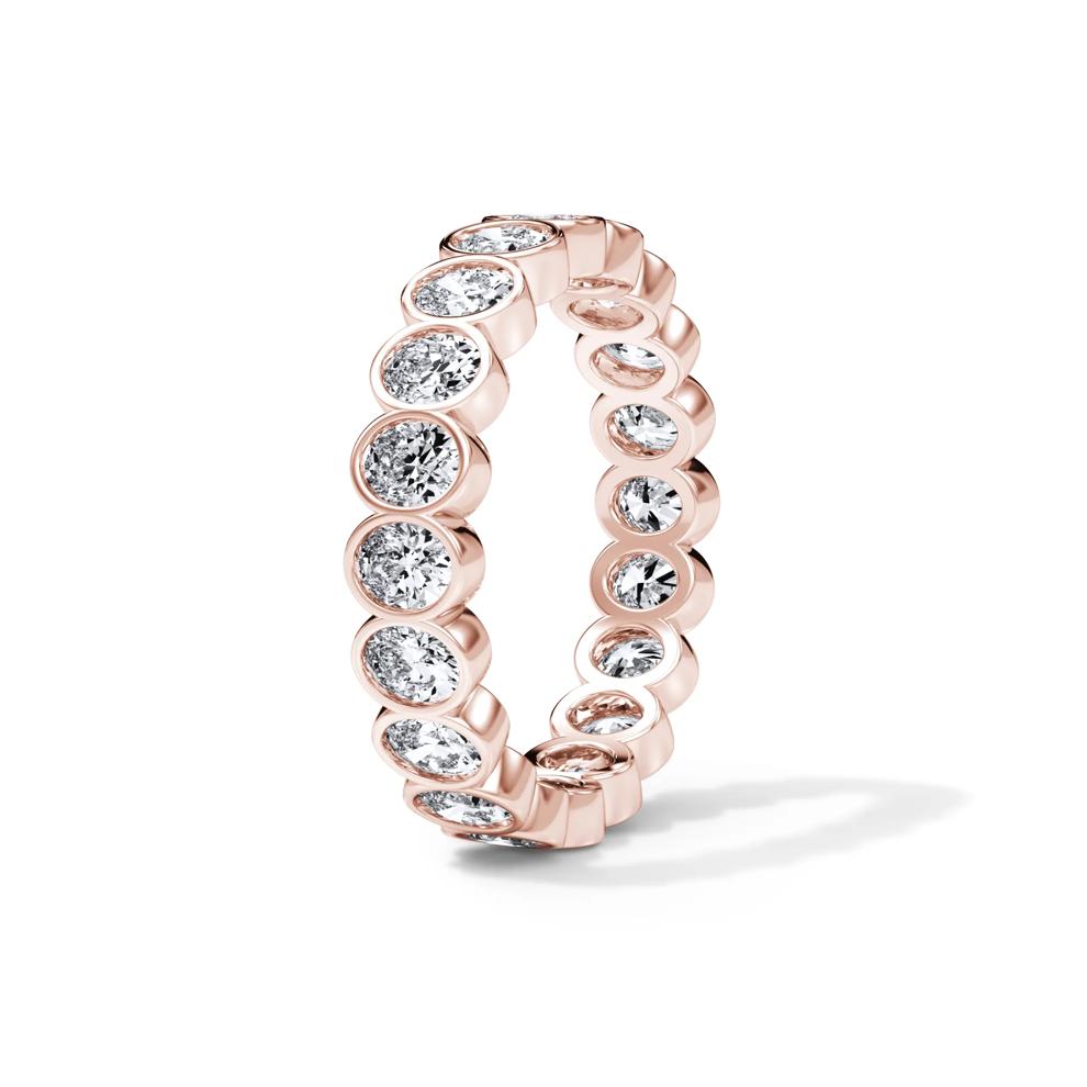 Lab Grown Diamond Oval Bezel Eternity Band in 14K Rose Gold (2 ct. tw.) – Image 3 of 4