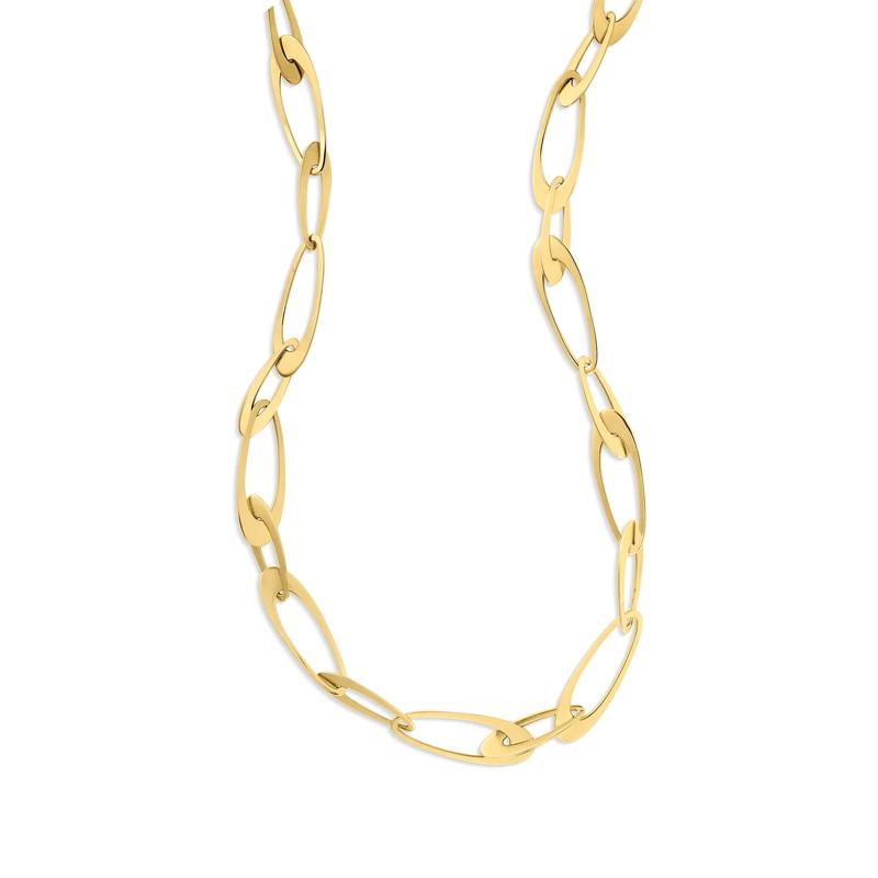 Polished Fancy Link Chain Necklace in 14K Yellow Gold, 18&quot; – Image 2 of 3