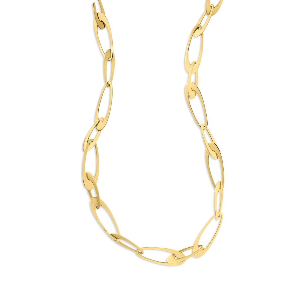 Polished Fancy Link Chain Necklace in 14K Yellow Gold, 18" – Image 2 of 3