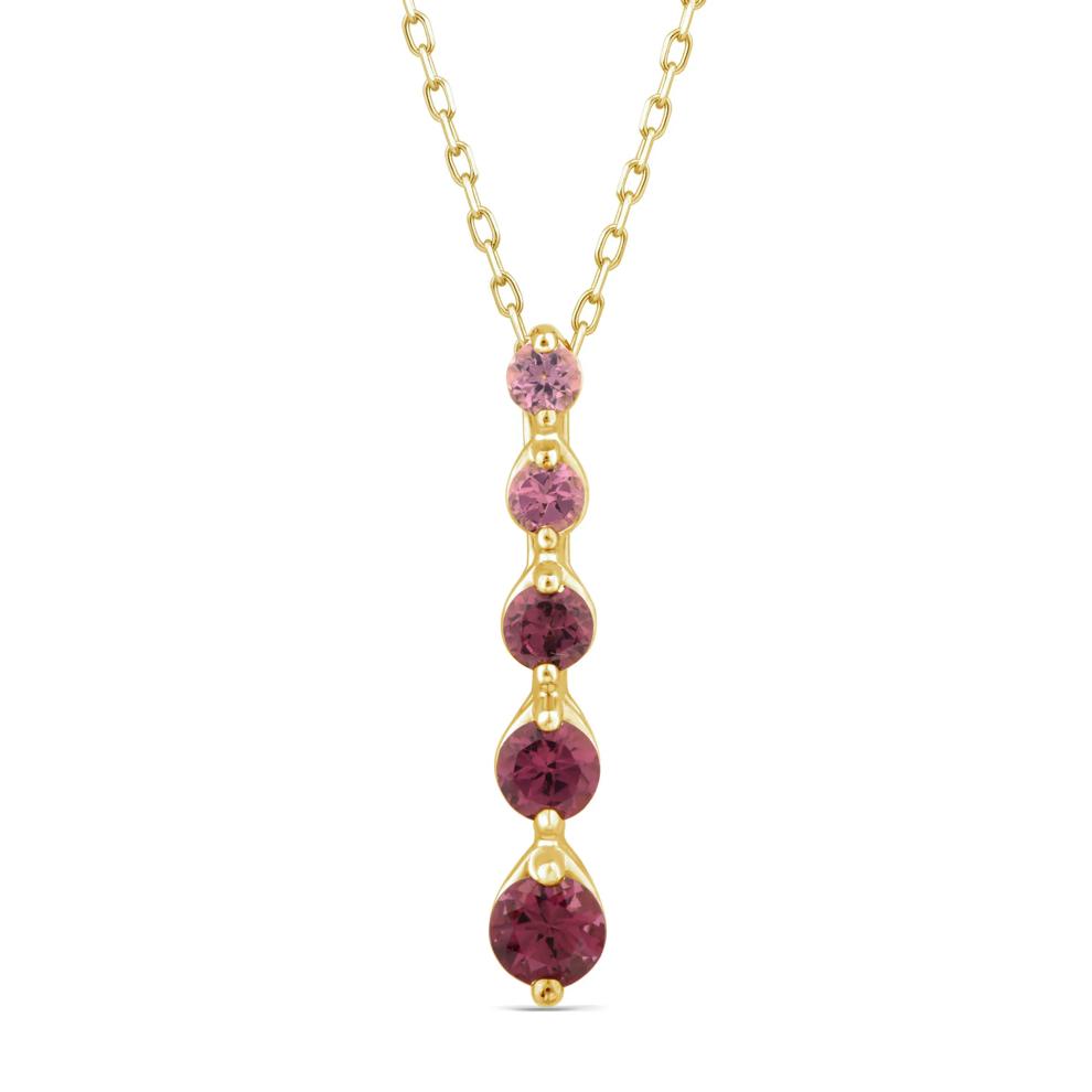 Rhodolite Graduated Drop Pendant in 10K Yellow Gold – Image 1 of 4