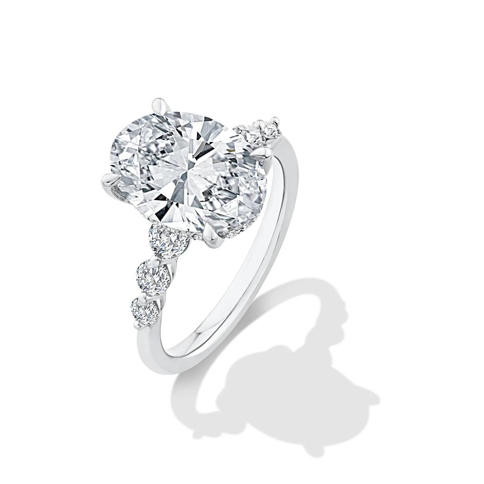 Lab Grown Diamond Oval Engagement Ring in 14K White Gold (4 5/8 ct. tw.) – Image 4 of 4