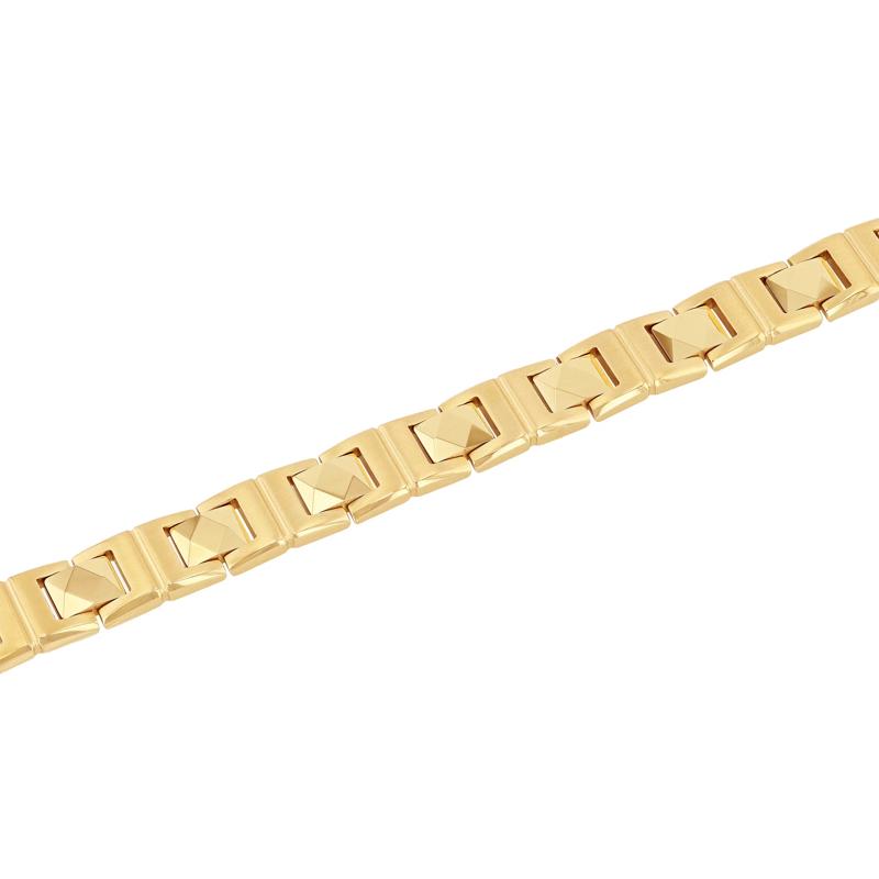 Link Bracelet in Yellow Ion-Plated Stainless Steel and Tungsten, 12mm, 8.75&quot; – Image 2 of 3
