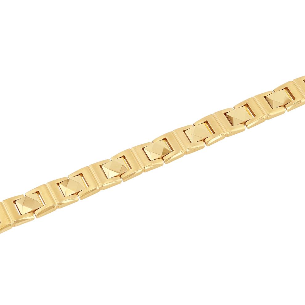 Link Bracelet in Yellow Ion-Plated Stainless Steel and Tungsten, 12mm, 8.75" – Image 2 of 3