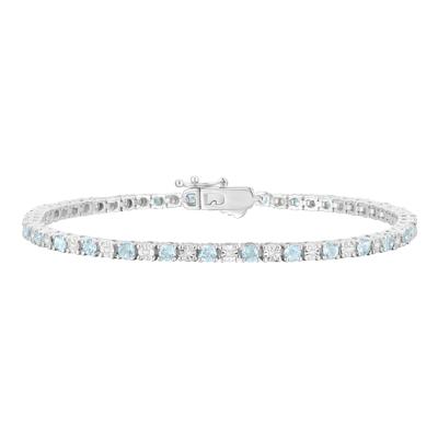Gemstone and Diamond Bracelet in 10K Gold (1/7 ct. tw.)