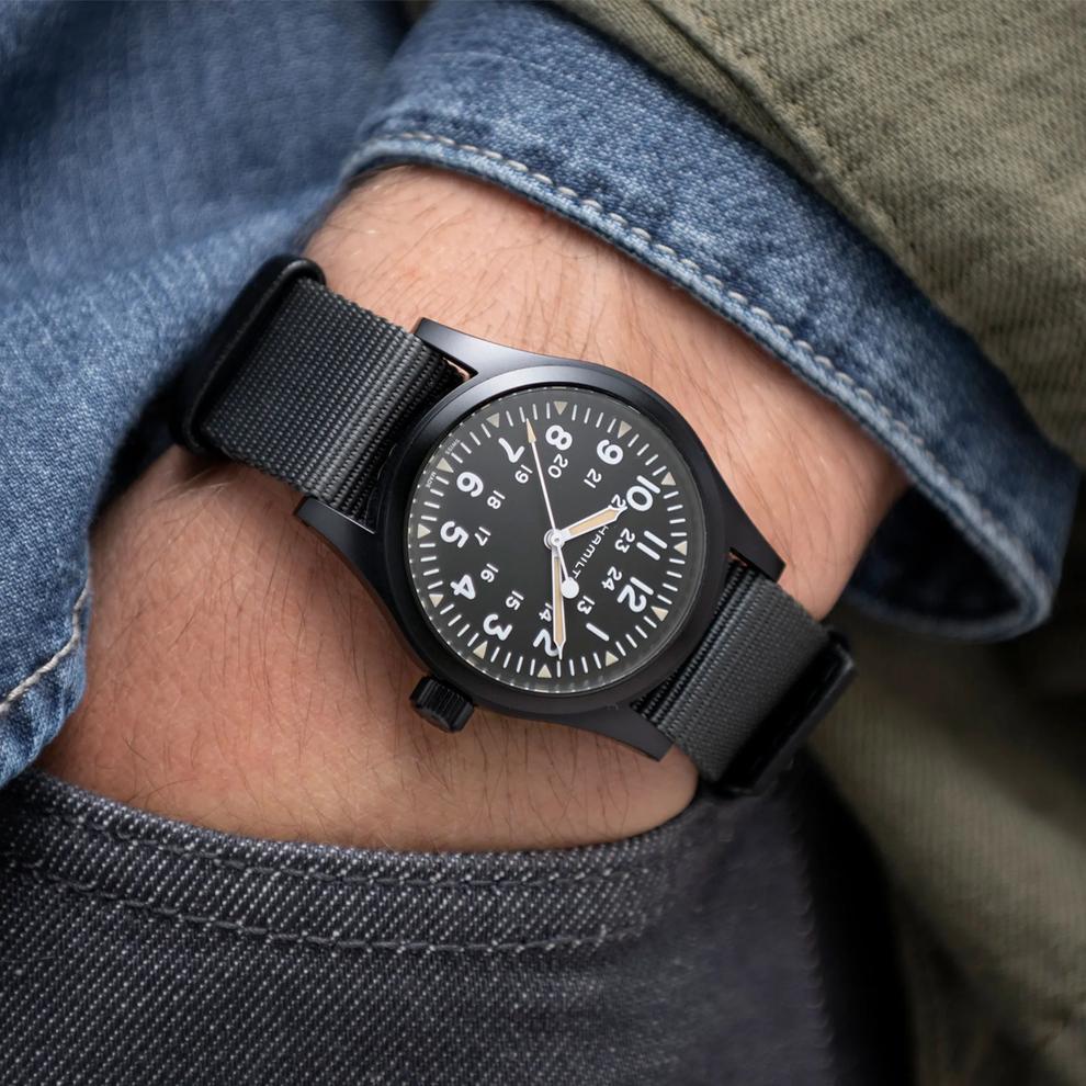 Khaki Field Mechanical Watch with Black Textile Strap – Image 3 of 3