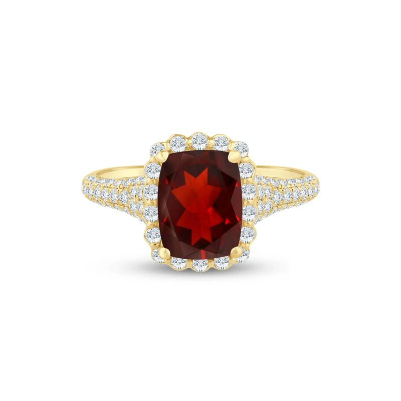 Trista Garnet and Diamond Engagement Ring in 14K Yellow Gold &#40;5/8 ct. tw.&#41; – Image 1 of 3