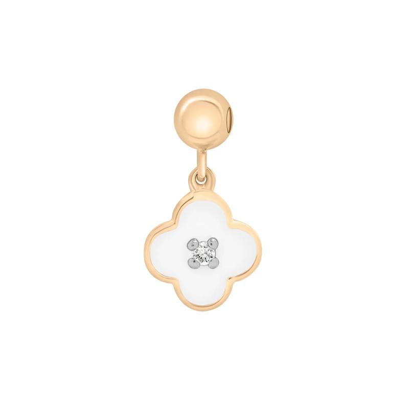 Diamond Accent Clover and Enamel Bead Charm in Vermeil – Image 1 of 3
