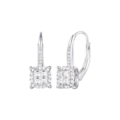 Princess-Cut Diamond Drop Earrings in 10K White Gold (1/2 ct. tw.)