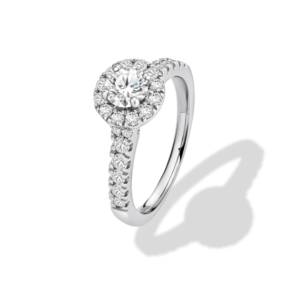Diamond Round Center Engagement Ring in 14K White Gold (1 1/4 ct. tw.) – Image 4 of 4