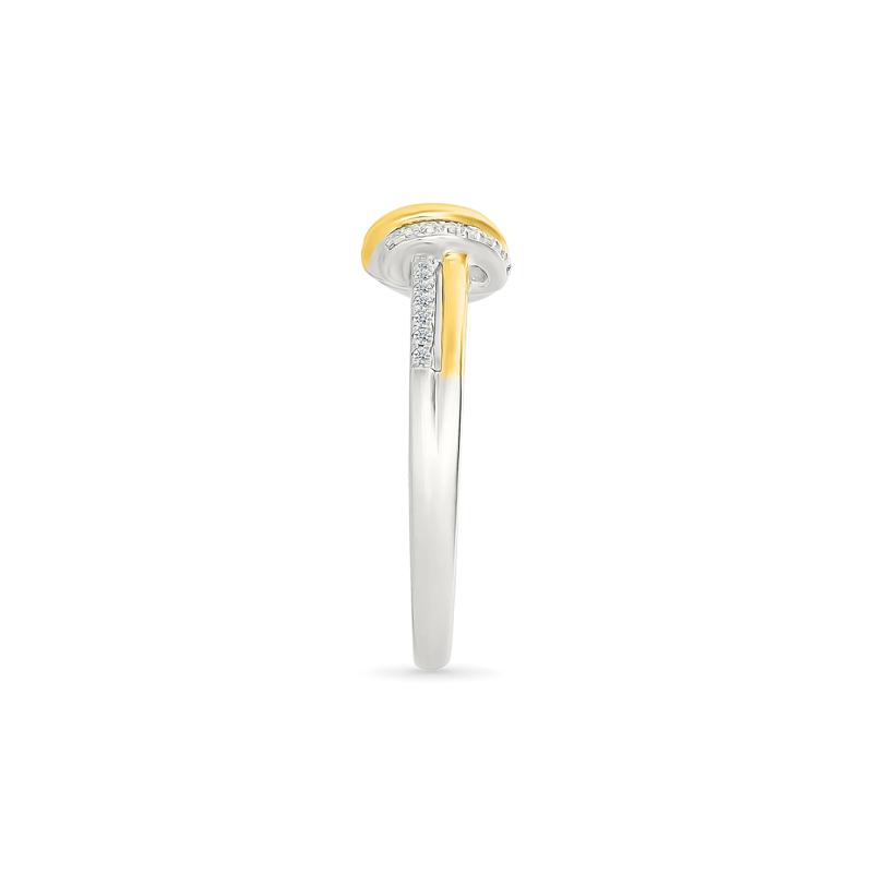 Diamond Knot Ring in Sterling Silver and 10K Yellow Gold (1/10 ct. tw.) – Image 3 of 5