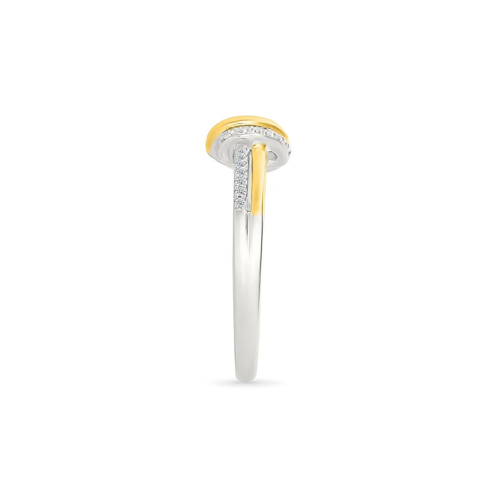 Diamond Knot Ring in Sterling Silver and 10K Yellow Gold (1/10 ct. tw.) – Image 3 of 5