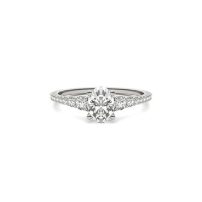 Lab-Created Moissanite Engagement Ring in 14K Gold
