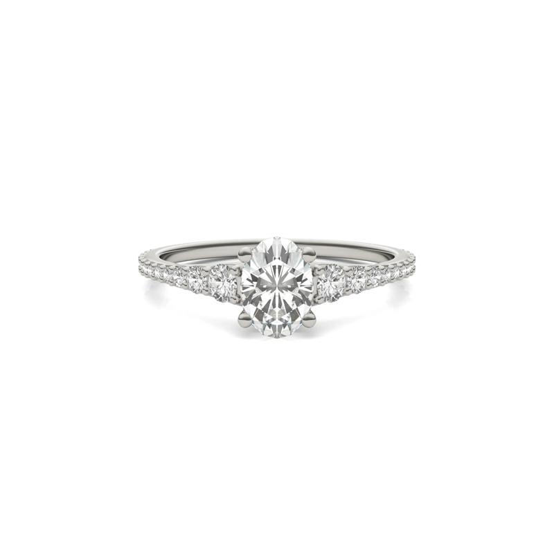 Lab-Created Moissanite Engagement Ring in 14K White Gold &#40;1 1/3 ct. dew&#41; – Image 1 of 5