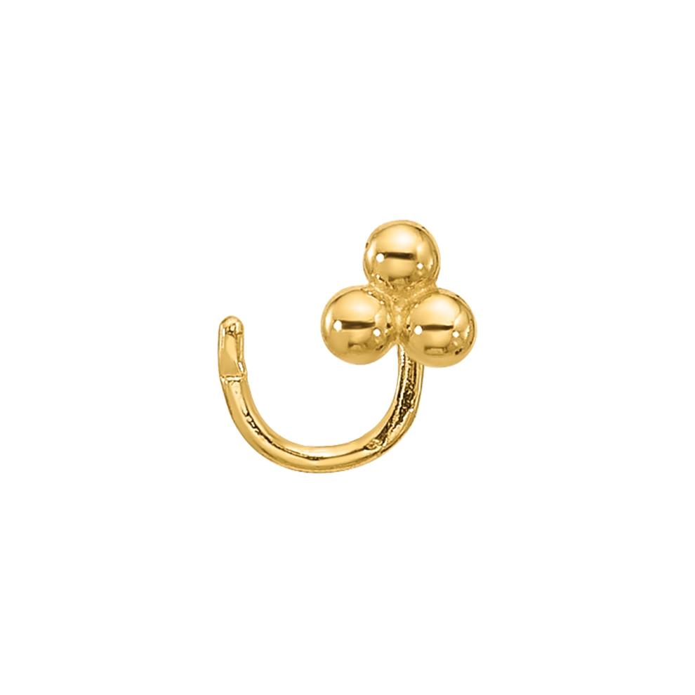 Polished Cluster Nose Ring in 14K Yellow Gold, 22 Gauge – Image 3 of 3
