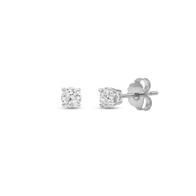 Lab Grown Diamond Round Solitaire Stud Earrings in 14K White Gold (1/4 ct. tw.) 