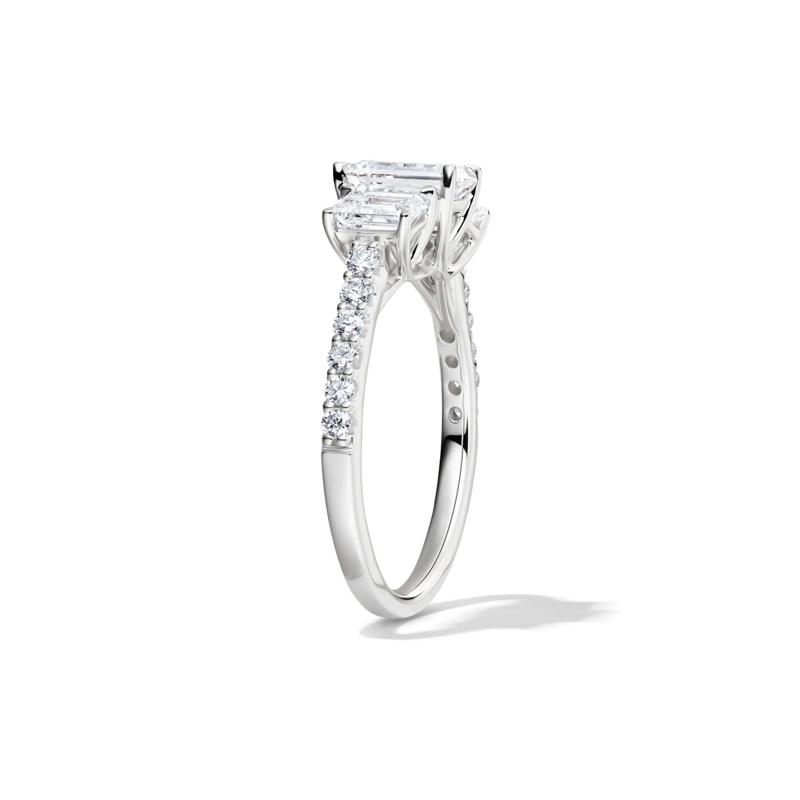 Lab Grown Diamond Emerald-Cut Three Stone Ring in 14K White Gold &#40;2 ct. tw.&#41; – Image 3 of 5