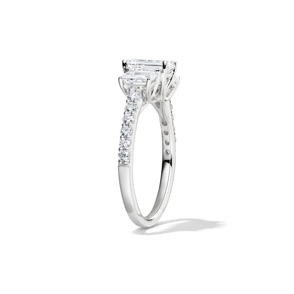 Lab Grown Diamond Emerald-Cut Three Stone Ring in 14K White Gold (2 ct. tw.) – Image 3 of 5