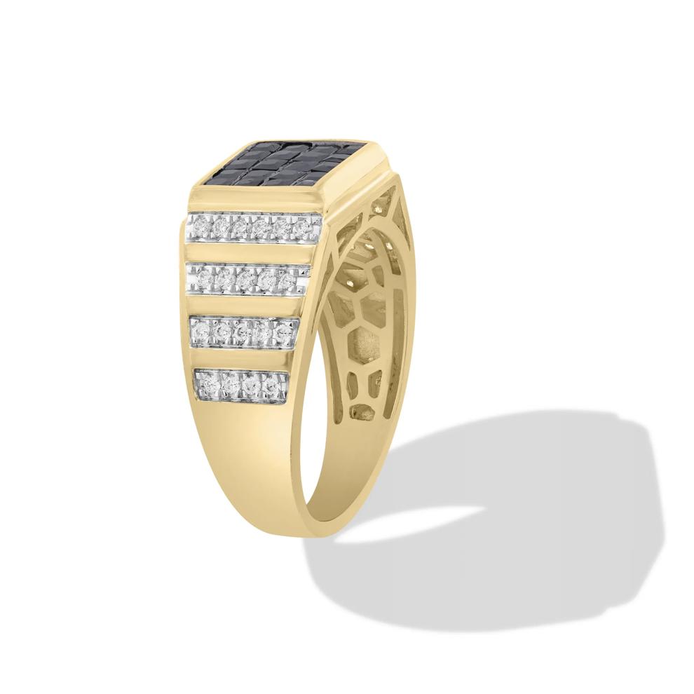 Men's Black Diamond Ring in 10K Yellow Gold (1 1/2 ct. tw.) – Image 4 of 4