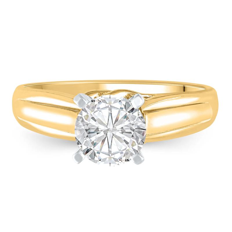 Wide-Shank Semi-Mount Engagement Ring in 14K Yellow Gold &#40;Setting Only&#41; – Image 1 of 6