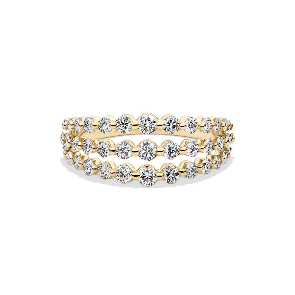 Lab Grown Diamond Three-Row Anniversary Band in 10K Yellow Gold (1 ct. tw.) – Image 1 of 4