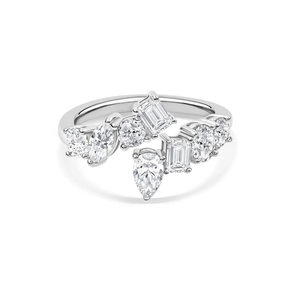 Lab Grown Diamond Multi-Shape Bypass Ring in 14K White Gold (1 1/2 ct. tw.) – Image 1 of 3